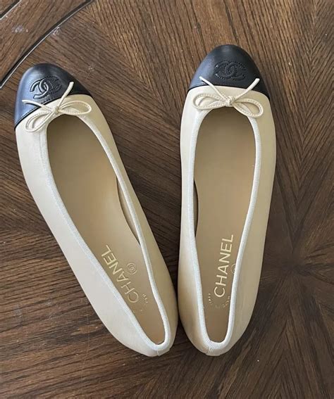 chanel white and black flats|chanel flats size 41.